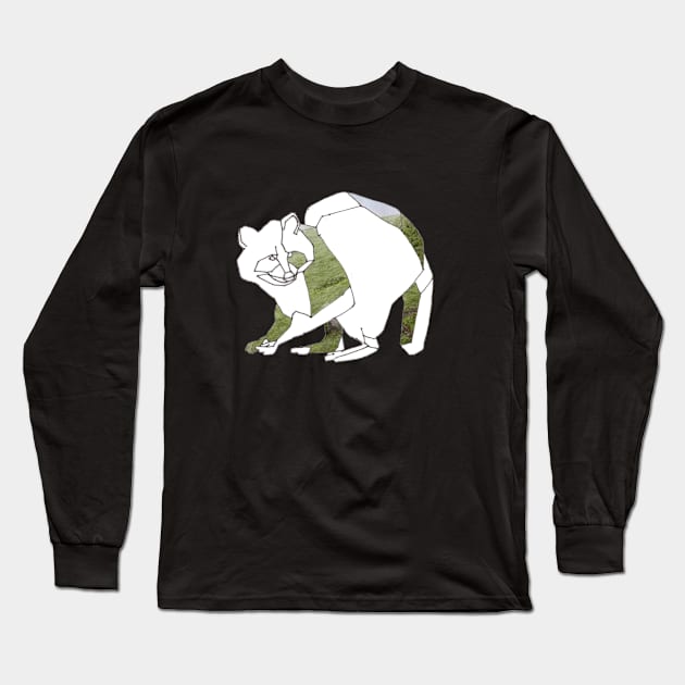 Polygon Racoon Long Sleeve T-Shirt by InchInk